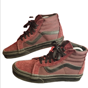 Vans Sk8-Hi Reissue Metallic Twill Red Suede Unisex/Sneakers, Women's Size 7